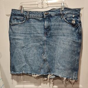 Old Navy Blue Distressed Denim Mini Skirt